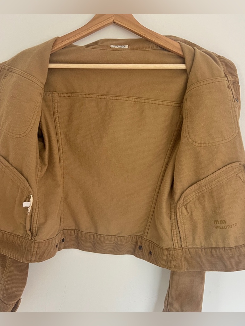 90s Miu Miu jacket tan corduroy velluto Small - Picture 4 of 9
